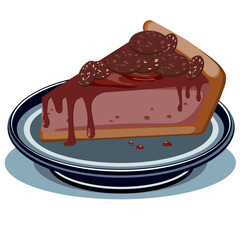 Chocolate cheesecake on a plate