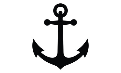 Simple black anchor icon graphic design