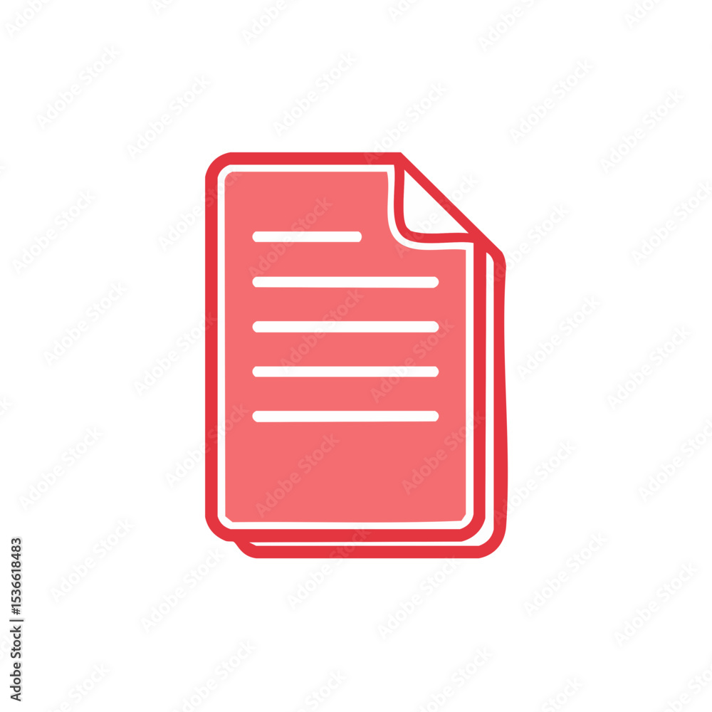 Poster vibrant document icon on dark background depicting form and information symbol with lines and turned