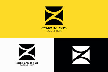 initial letter Z message icon iconic communication logo, letter z negative space vector, letter z lineart icon