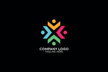 company logo design, abstract wellness logo design, wellness NGO , Community human Logo template vector. Community health care. Abstract Community logo 