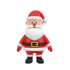 Obraz premium Cartoon Santa Claus Figure with Red Suit White Beard Black Boots Holiday Decor