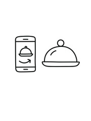  burger with cover icon,   dish serving symbol