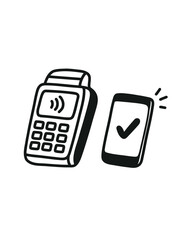 card terminal with receipt,  payment confirmation