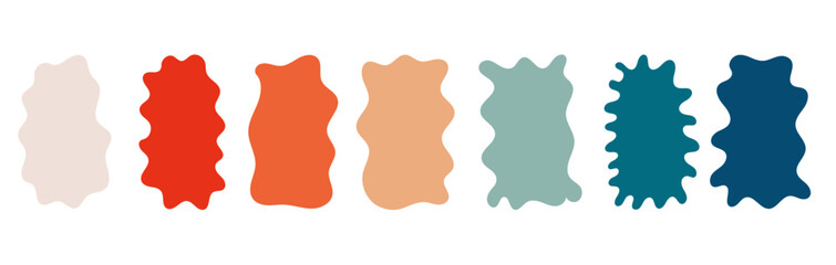  Liquid retro vintage fluid organic frame box speech bubble rectangle form bubble set. Hand drawn doodle scribble sketch wavy dialog shapes.