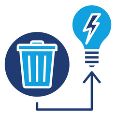 Waste Energy Flat Blue Icon