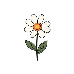 Simple white flower drawing
