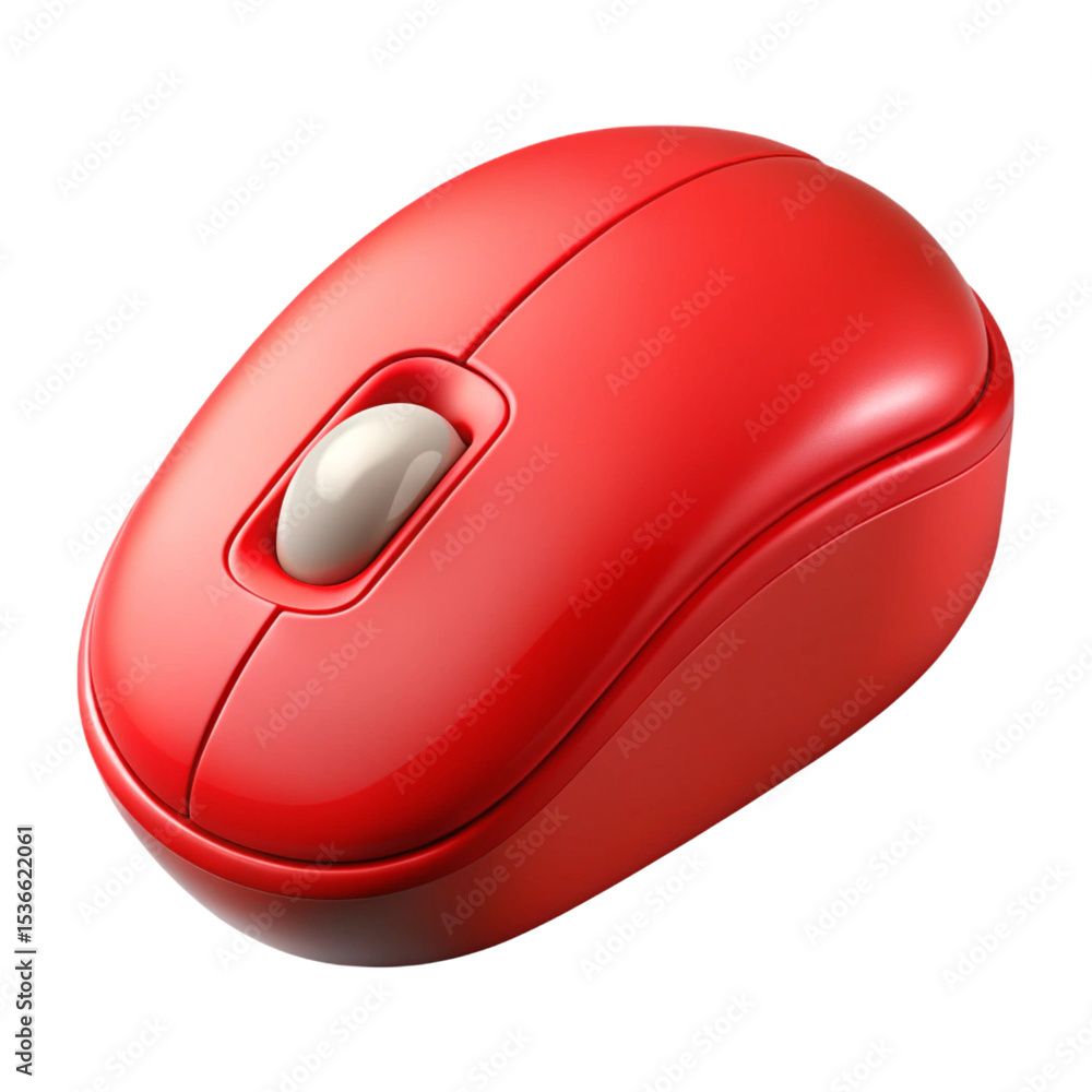 Aufkleber isolated red wireless computer mouse on a stark transparent background for visual clarity