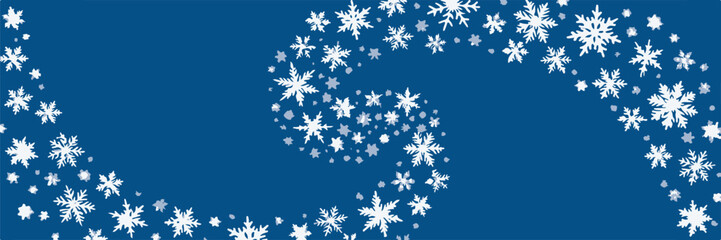 Blue Swirling Snowflake Vector Background