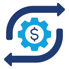 Cash Flow Flat Blue Icon
