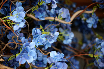 Featuring blooming blue flowers, Beautiful blue floral background