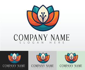 A flower logo template ideal for industries like fashion wellness and ecofriendly 