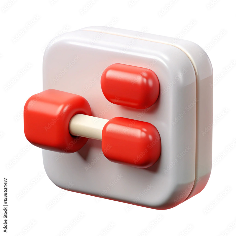 Poster 3d rendered gaming controller button design concept for user interface element illustration