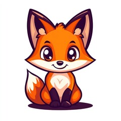 Obraz premium Cute cartoon fox (4)
