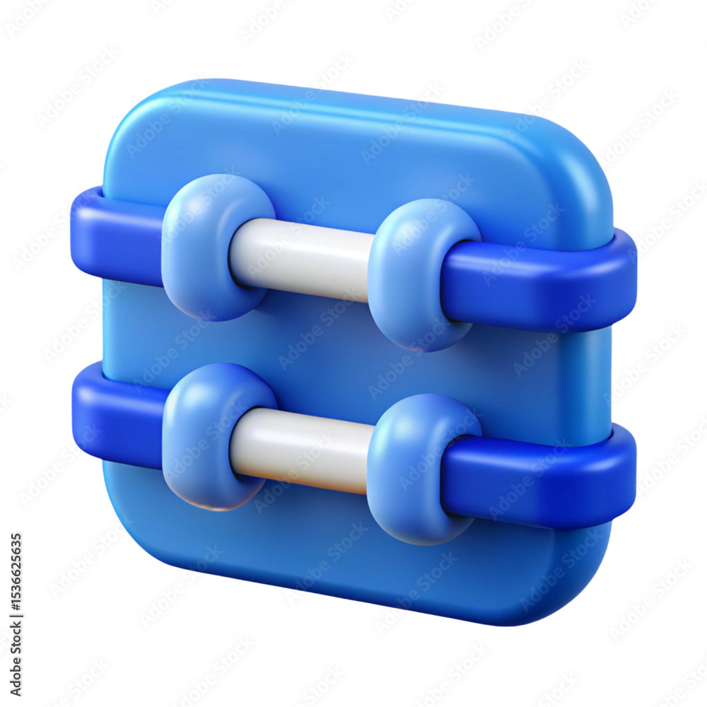 Poster abstract 3d render of a blue and white geometric shape on a transparent background