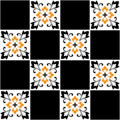 Seamless geometric floral pattern. Vector Illustration.