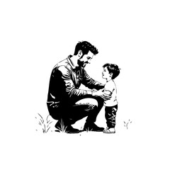 Heartwarming Father and Child Illustration: A Bond of Love and Connection Depicted