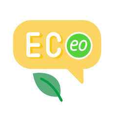 ECO Word in Speech Bubble Vector with Leaf, Symbolizing Ecology and Nature Talk