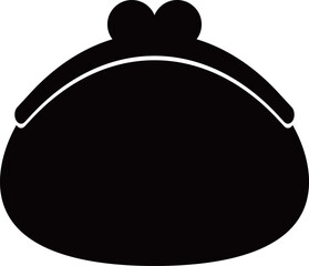 がま口財布のアイコン　モノトーン