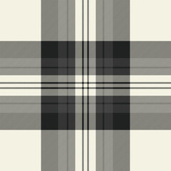 Elegant black, gray, and cream plaid pattern.  Perfect for textile design, apparel, website backgrounds, or branding.