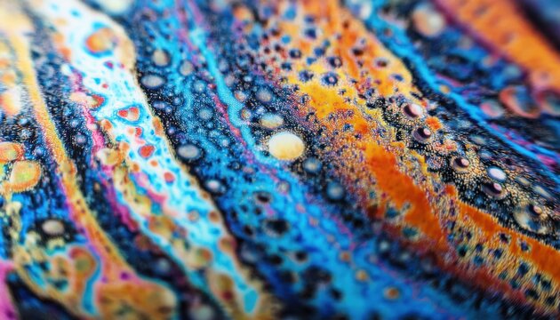 vivid abstract macro of rainbow soap film texture with colorful swirling cells and iridescent fluid patterns for web design, poster, or digital branding asset

