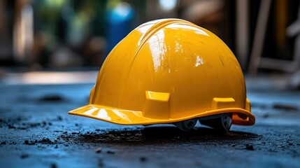 Safety helmet on construction site
