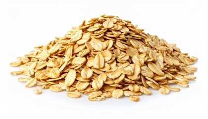 oat flakes on white background