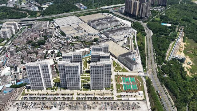 Skyview of BYD Pingshan Shenzhen, a leading new energy vehicle manufacturing base and industrial park, specializing in electric cars, hybrid vehicles and innovative zero emission technology solutions