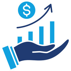 Profit Flat Blue Icon