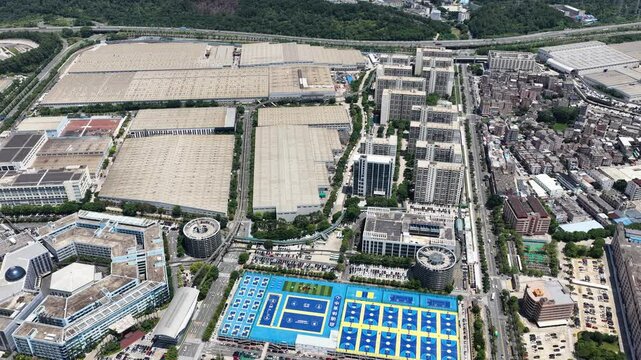 Skyview of BYD Pingshan Shenzhen, a leading new energy vehicle manufacturing base and industrial park, specializing in electric cars, hybrid vehicles and innovative zero emission technology solutions