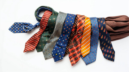 Ascot Ties Arranged in a Linear Formation on white background.PNG