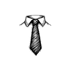 Elegant Hand-Drawn Illustration of a Shirt and Tie Outfit with a Classic Aesthetic