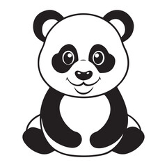 Obraz premium panda silhouette vector illustration logo sticker