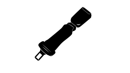 Seat Belt Extender for Car, Black Isolated Silhouette