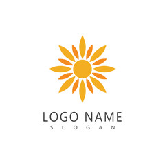 Sun logo and symbol stylized design