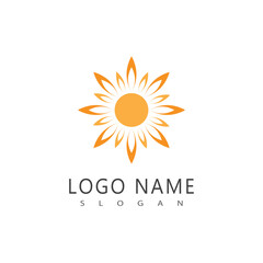 Sun logo and symbol stylized design