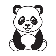 Naklejka premium panda silhouette vector illustration logo sticker