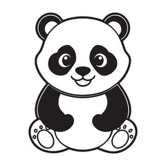 Fototapeta premium panda silhouette vector illustration logo sticker