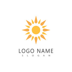 Sun logo and symbol stylized design