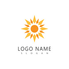 Sun logo and symbol stylized design
