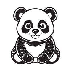 Obraz premium panda silhouette vector illustration logo sticker