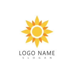Sun logo and symbol stylized design