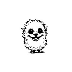 Fototapeta premium Whimsical cartoon hedgehog character with a charming smile and spiky outline