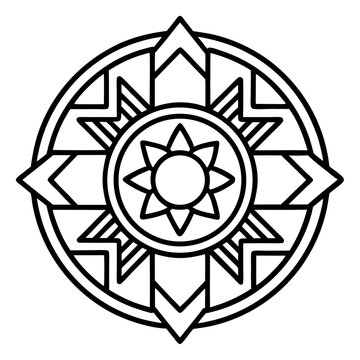 black geometric mandala design clip art preview