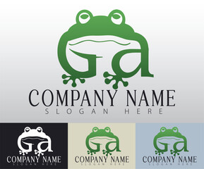 The minimalist frog logo, featuring the letters Ga, strikes a perfect balance between simplicity and creativity, making it adaptable for diverse branding purposes.