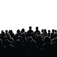 audience silhouette set, Black & White silhouette set