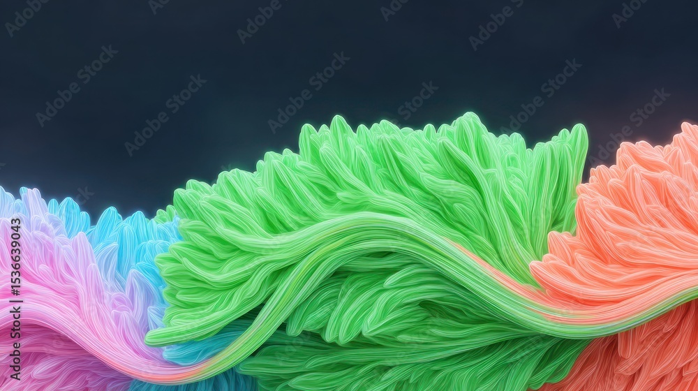 Poster abstract pulsating colorful waves digital art