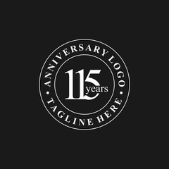 anniversary logo design, 115th anniversary, symbol, icon, party, logo design for 115th anniversary, vector, success, illustration, birthday, symbol, background, year, congratulations, greeting, invita