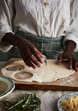 cutting pastry dough