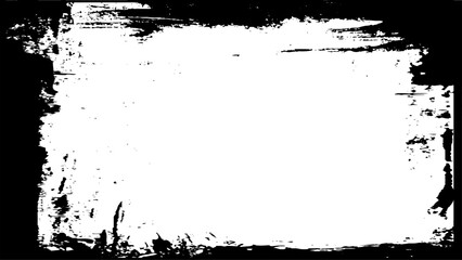 Black and white grunge urban texture vector with copy space. Detailed grunge border. Vector illustration.